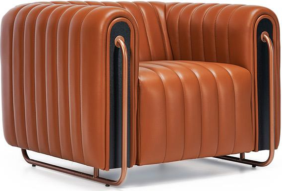 Depth Leather Upholstered Metal Design Office Sofa