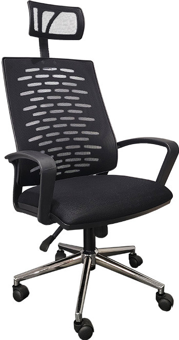 Heart Başlıklı Krom Ayak Müdür Koltuğu