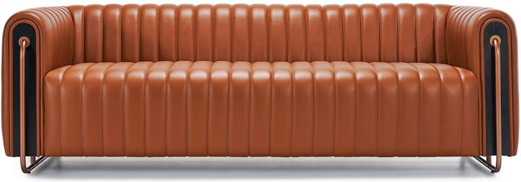 Depth Leather Upholstered Metal Design Office Sofa