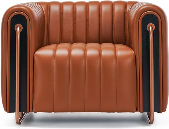 Depth Leather Upholstered Metal Design Office Sofa