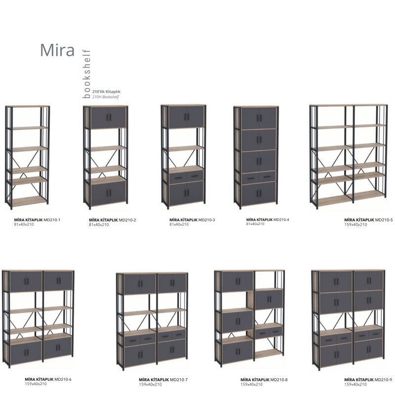 MIRA BOOKSHELF 210 cm