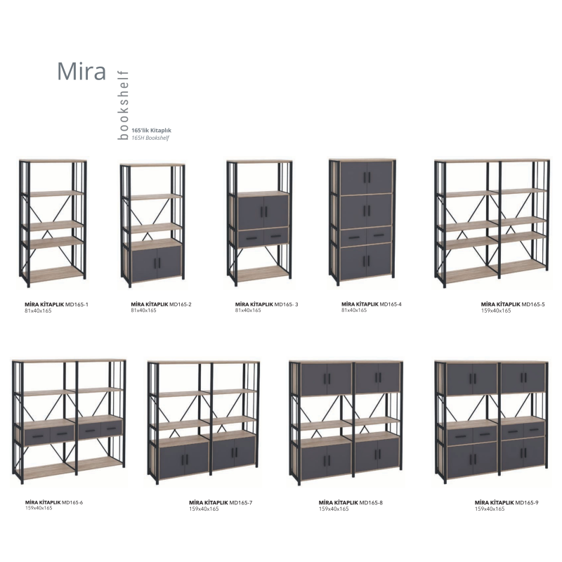 MIRA BOOKSHELF 165 cm