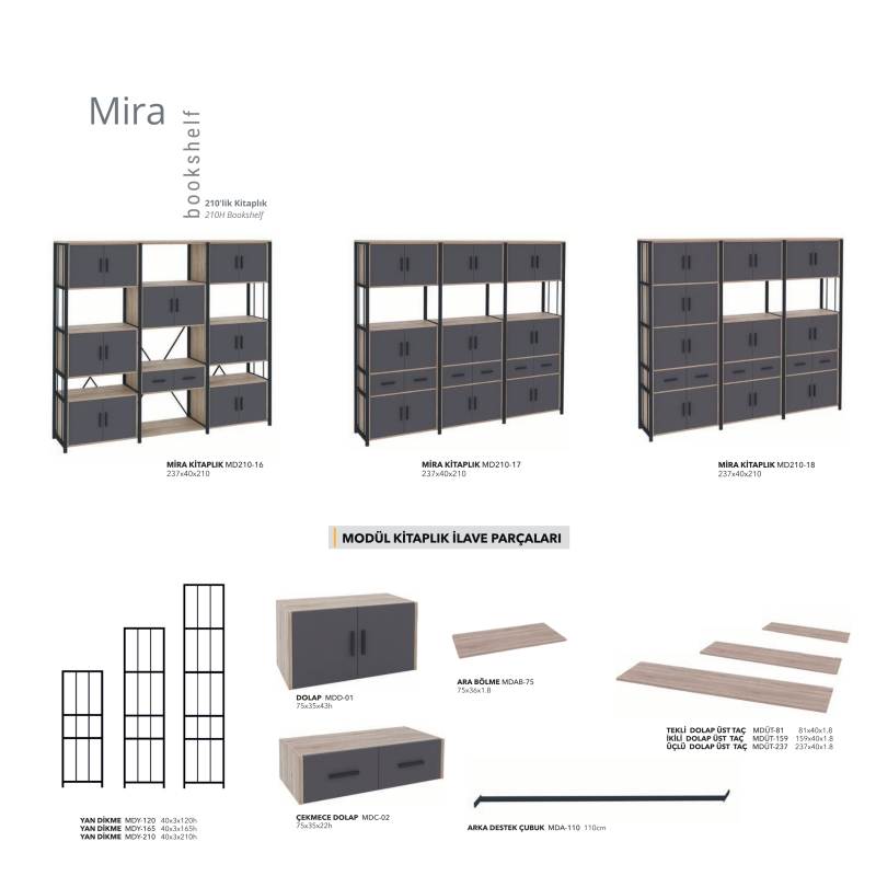 MIRA BOOKSHELF 210 cm