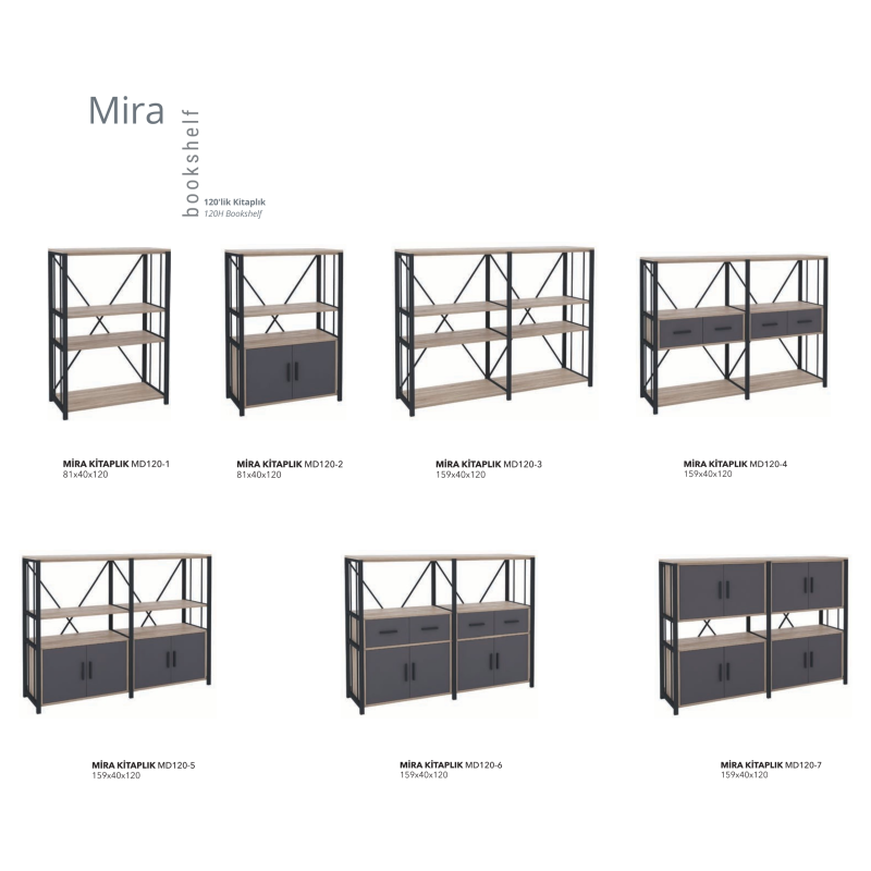 MIRA BOOKSHELF 120 cm