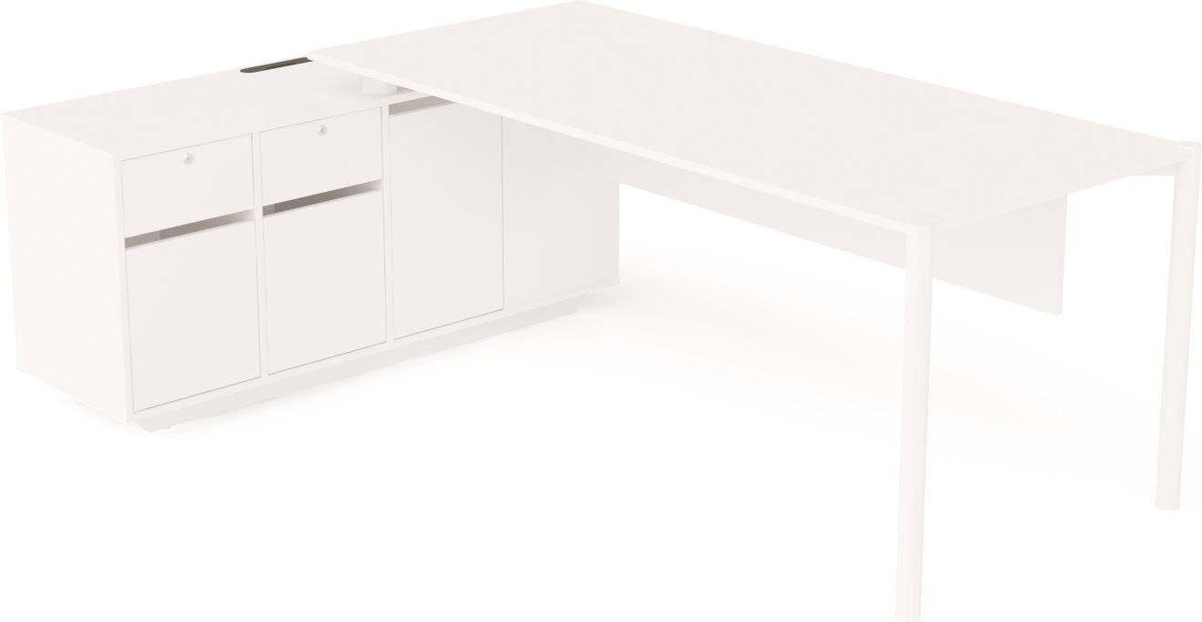 Nokta Desk With Side Cabinet