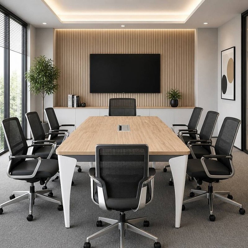 ATOM PORSCHE DATAPORTLU ÇAM MDF TOPLANTI MASASI